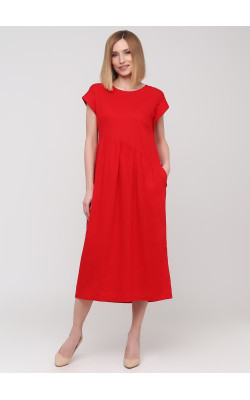 Яркое летнее красное платье