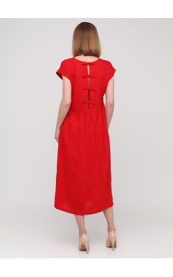 Яркое летнее красное платье