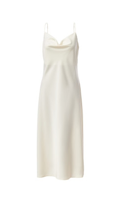 Атласна сукня комбінація молочного кольору