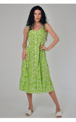 Лаймовий сарафан з застібкою на пілочці